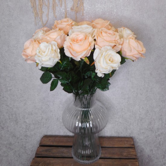 Fleur Artificial Rose Cream 63cm Artificial Flowers